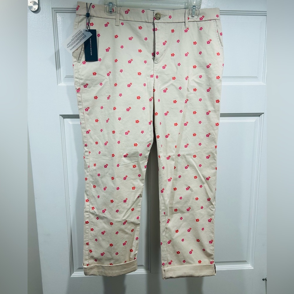 NWT Tommy Hilfiger Chino floral print pants sz 12